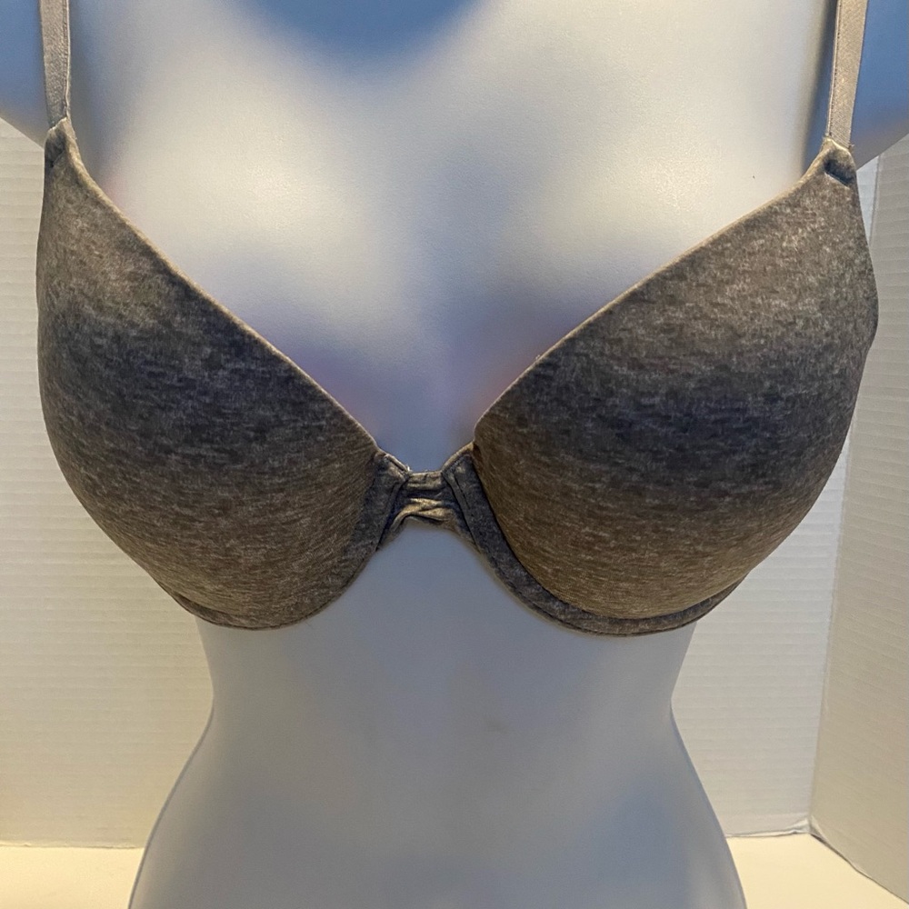 PINK Victoria's Secret 3 Bras Burgundy & Black Plaid,White w Black Star & Gray - Picture 6 of 16